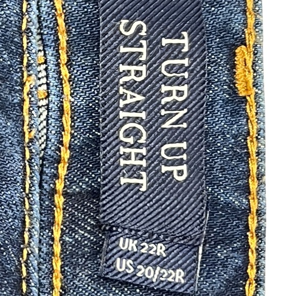 Boden Denim Turn Up Straight Jeans Dark Wash Sz US 20/22R Spring Summer Coastal - Picture 4 of 9